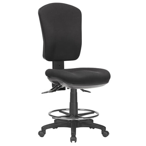 Aqua High Back Drafting Chair (200H) in Metro Black Fabric