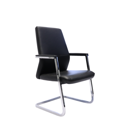 CL3000V Executive Visitor Chair in Black PU Leather