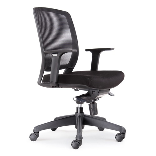 Hartley Task Medium Mesh Back Chair in Black Fabric