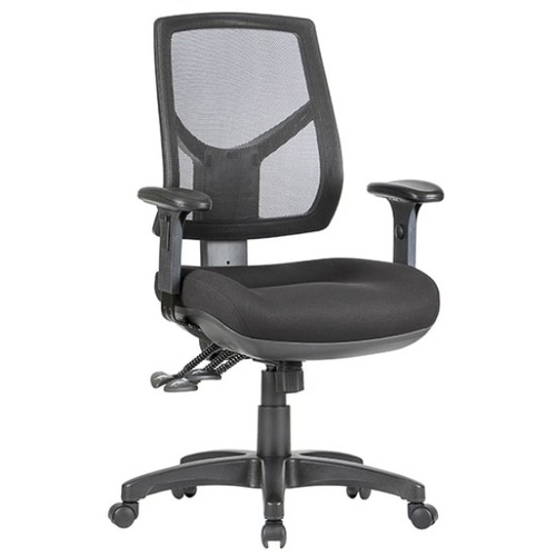 Hino Task Chair with Arms in Metro Black Fabric