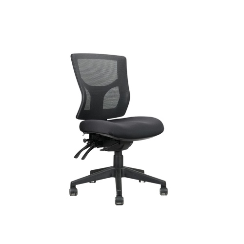 Milan Mesh Back Chair in Black Fabric